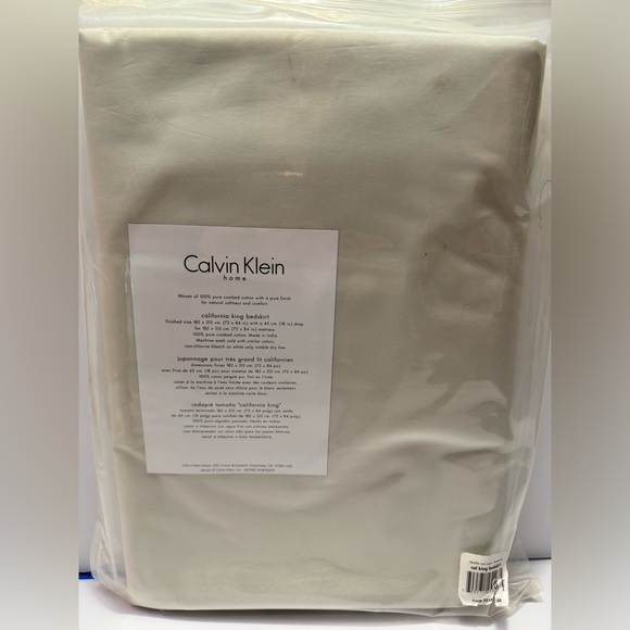 Calvin Klein Double Row Cord Limestone California King Bedskirt Msrp$215.00 - Picture 5 of 5